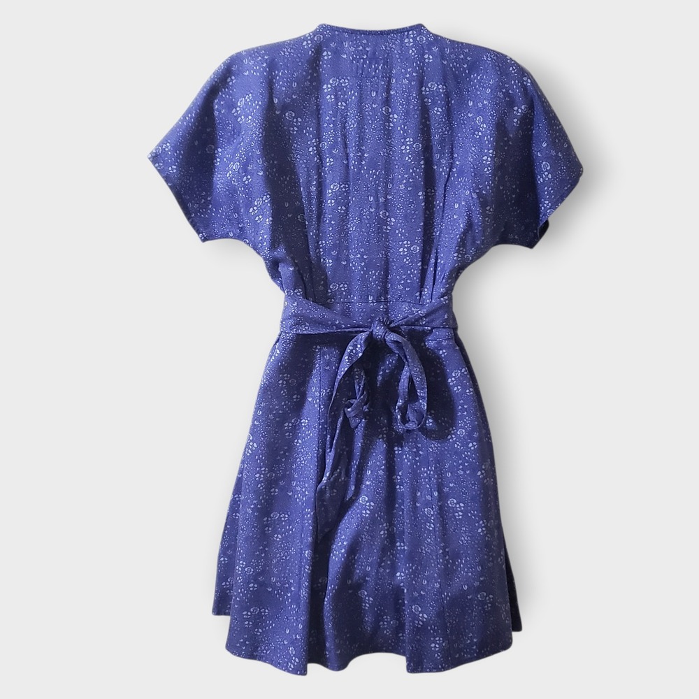 Marine Layer Camila Mini Dress Blue Ditsy Floral Sz XS Button Front Belted - Picture 4 of 12